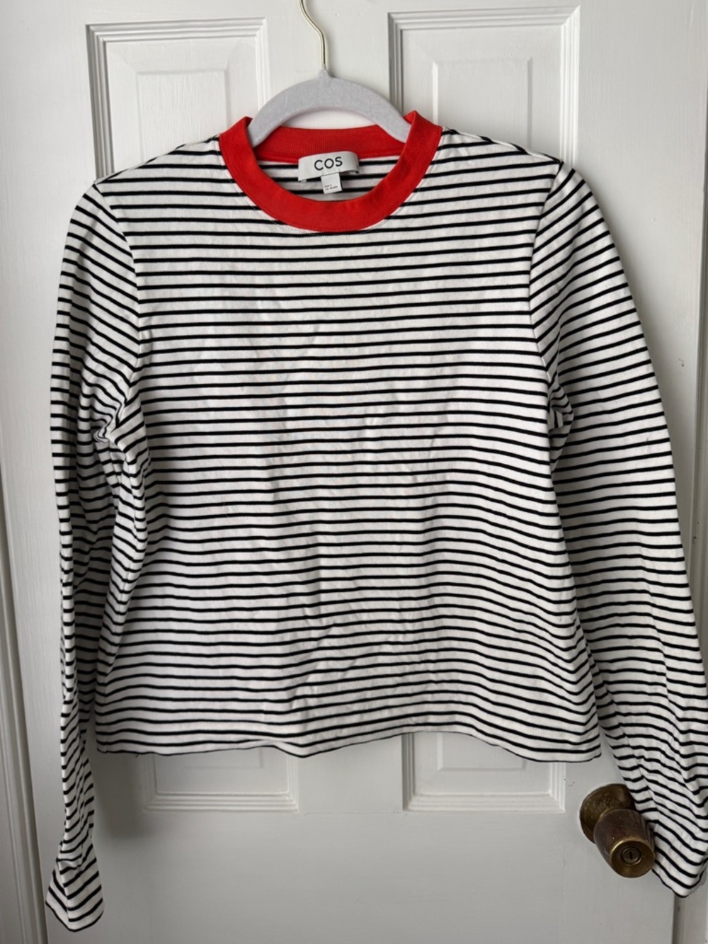 COS Striped Long Sleeve with Contrast Collar | Small